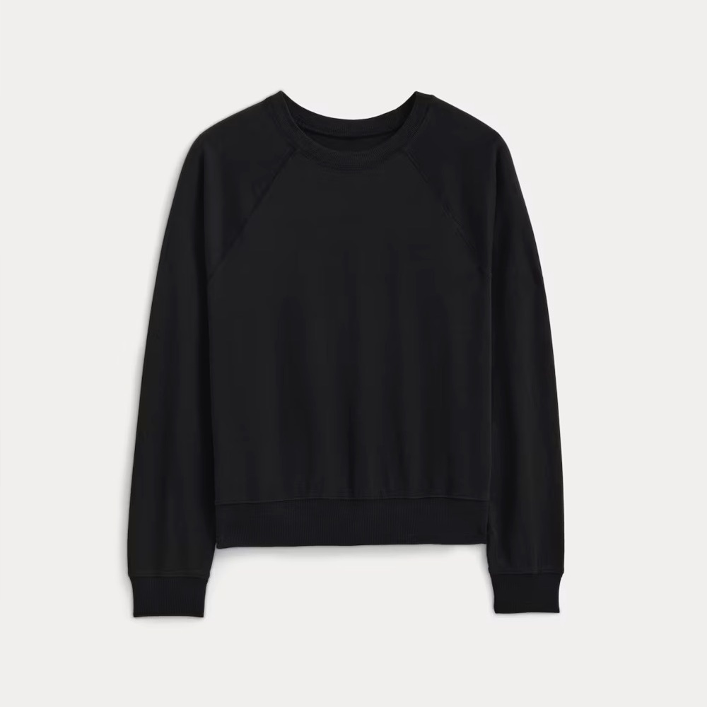 Everlane Organic Cotton Crewneck Sweatshirt Long Sleeve in Black